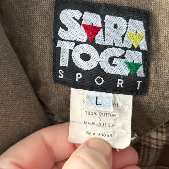 Vintage Saratoga Sport 90s taupe barn jacket chore coat men's large gorpcore - Picture 4 of 6